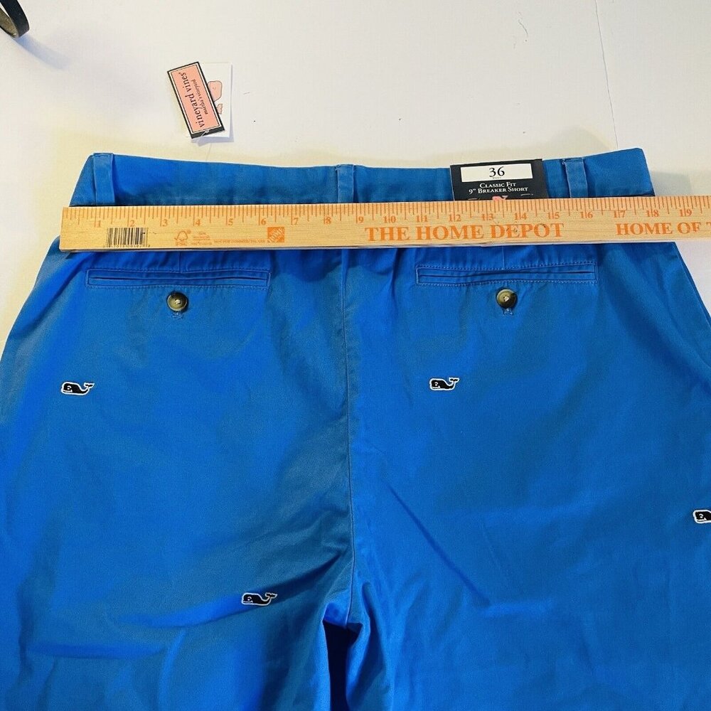 Vineyard Vines Shorts Men 36 Blue Breaker Chino Khaki Whale Cotton Nwt - Picture 5 of 6